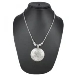 Women's Oxodised Boho German Silver Strand Necklace (Color: Silver)