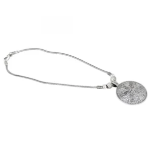 Women's Oxodised Boho German Silver Strand Necklace (Color: Silver)