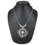 Women's Oxidised Silver Strand Necklace (Color: Silver)