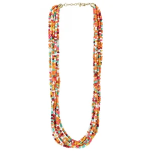 Women's Designer Multi Colour Elegant Beads Necklace (Color: Multi Color)