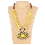 Women's Designer Yellow and Golden Beads Necklace (Color: Yellow)