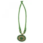 Women's Green Color Designer Tibetan Style Fashion Necklace Set (Color: Green)
