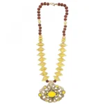 Women's Designer Yellow and Golden Beads Necklace (Color: Yellow)