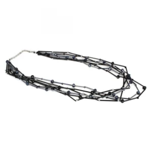 Women's Designer Shining Black Multi Layer Crystal Beads (Color: Black)