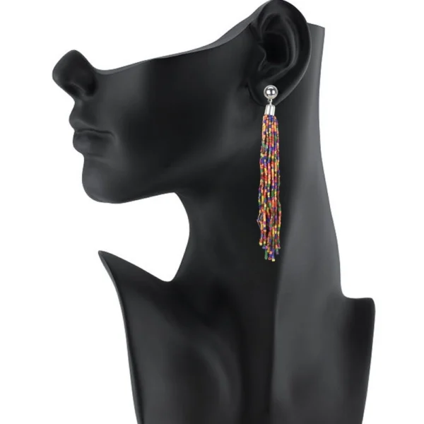 Women's Alloy, Beads Hook Dangler Hanging Earring (Color: Multi Color)