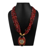 Women's Multicolor Tibetan Style Beads Necklace (Color: Red)