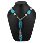 Women's Stone Beads Fashion Silver Necklace (Color: Multi Color)
