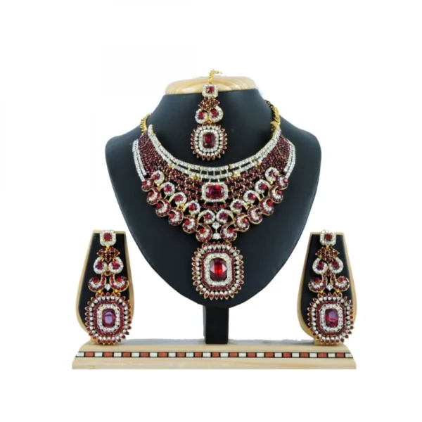 Women's Alloy Necklace set (Maroon)