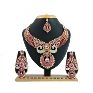 Women's Alloy Necklace set (Pink)