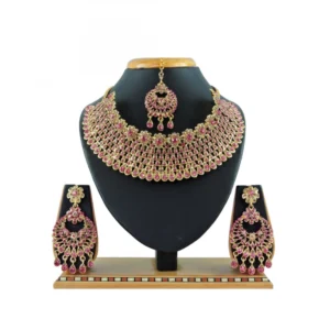 Women's Alloy Necklace set (Pink)