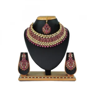 Women's Alloy Necklace set (Pink)
