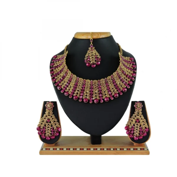 Women's Alloy Necklace set (Pink)
