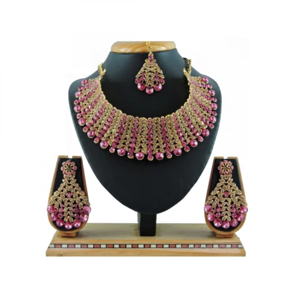 Women's Alloy Necklace set (Pink)
