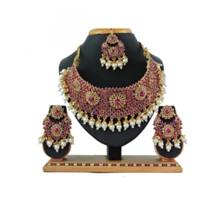 Women's Alloy Necklace set (Pink)