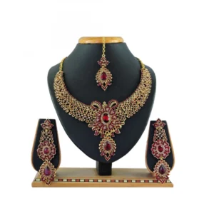 Women's Alloy Necklace set (Maroon)