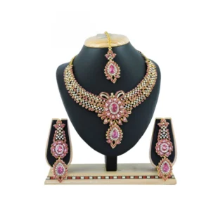 Women's Alloy Necklace set (Pink)