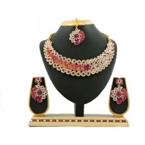 Women's Alloy Necklace set (Pink)