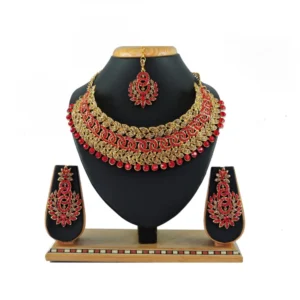 Women's Alloy Necklace set (Red)