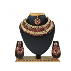 Women's Alloy Necklace set (Maroon)