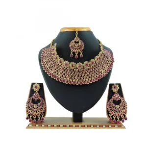 Women's Alloy Necklace set (Pink)