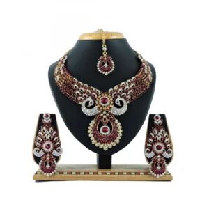 Women's Alloy Necklace set (Maroon)