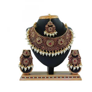 Women's Alloy Necklace set (Maroon)