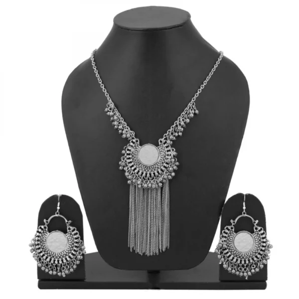 Base Metal And Necklace With Earrings Set For Women