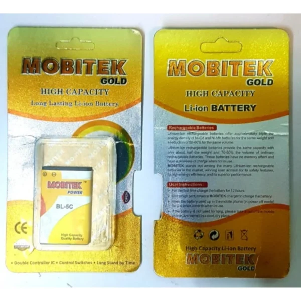 Pack Of_2 Mobitek 5C Battery (Color: Assorted)
