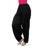 Women's Cotton Solid Patiyala (Color:Black)