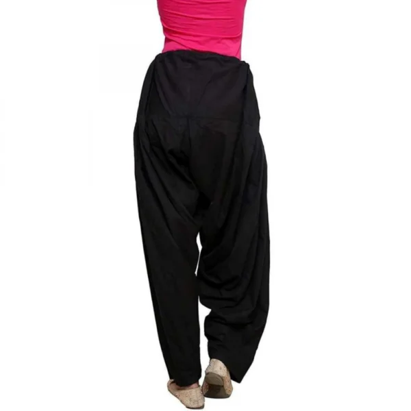 Women's Cotton Solid Patiyala (Color:Black)