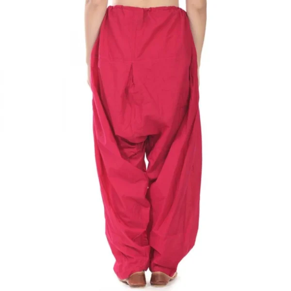 Women's Cotton Solid Patiyala (Color:Rani Pink)