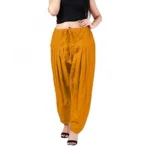 Women's Cotton Solid Patiyala (Color:Musterd)