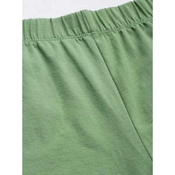 Women's Cotton Leggings (Color:Green Solid)