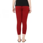 Women's Cotton Leggings (Color:Maroon)