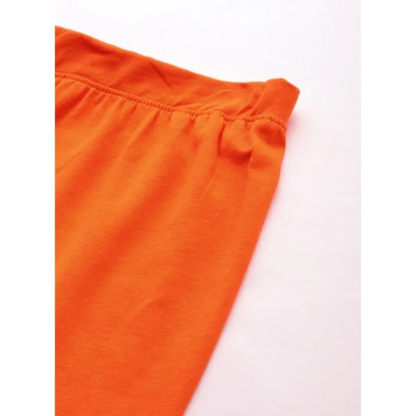 Women's Cotton Leggings (Color:Orange)