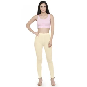 Women's Cotton Leggings (Color:Off White)