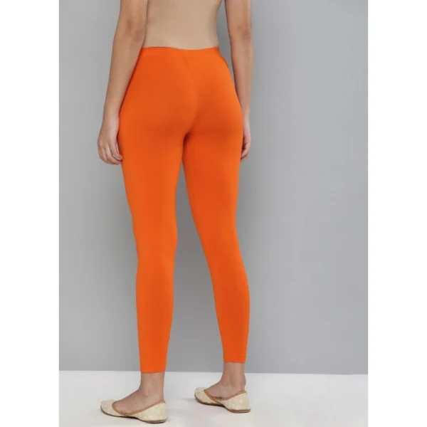 Women's Cotton Leggings (Color:Orange)