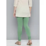 Women's Cotton Leggings (Color:Green Solid)