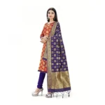 Banarasi Silk Unstitched Salwar-Suit Material Premium Quality With Dupatta (Color: Red)
