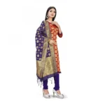 Banarasi Silk Unstitched Salwar-Suit Material Premium Quality With Dupatta (Color: Red)