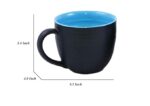 Freakway Kitchen Handmade Ceramic Soup Bowls with Spoons (Set of 2, 380 ML, Dishwasher & Microwave Safe) Black & Green-Luxuay Look