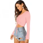 Women's 95% Polyester 5% Spandex Western Wear Tops (Peach)