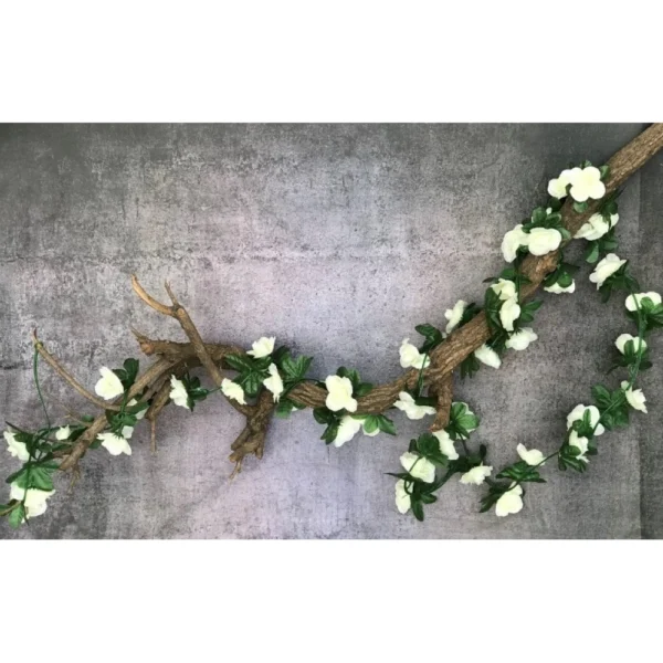 Artificial White Rose Vine Flowers Plants Artificial Flower Creeper Hanging Rose For Home Decoration (Color: White, Material: Silk Polyester)