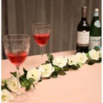 Artificial White Filler Rose Vines Flowers Plants Artificial Flower Creeper Hanging Rose For Home Decoration (Color: White, Material: Silk Polyester)