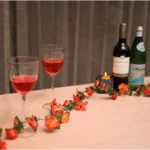 Artificial Orange Rose Vine Flowers Plants Artificial Flower Creeper Hanging Rose For Home Decoration (Color: Orange, Material: Silk Polyester)