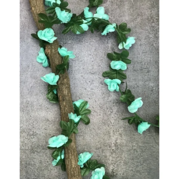 Artificial Flower Creeper Hanging Rose Garland For Home Decoration (Color: Blue, Material: Silk Polyester)