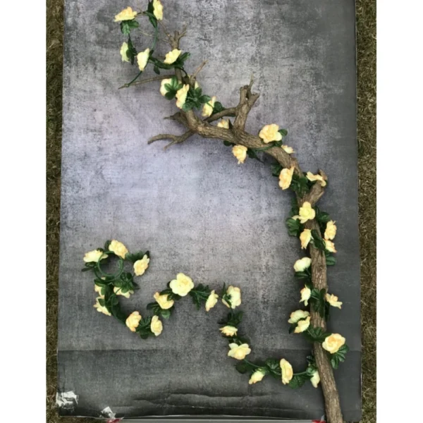 Artificial Flower Creeper Hanging Rose Garland For Home Decoration (Color: Cream, Material: Silk Polyester)