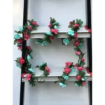 Artificial Rose Vine Flowers Plants Artificial Flower Creeper Hanging Rose For Home Decoration (Color: Multi, Material: Silk Polyester)