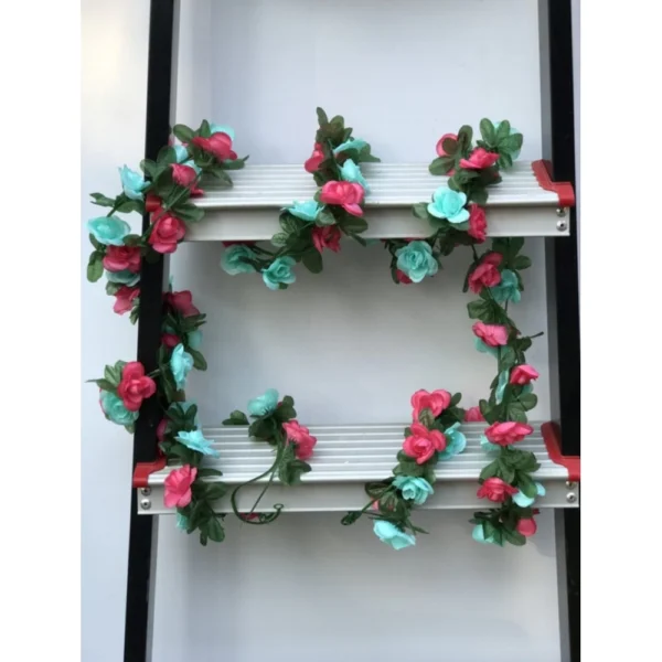 Artificial Rose Vine Flowers Plants Artificial Flower Creeper Hanging Rose For Home Decoration (Color: Multi, Material: Silk Polyester)