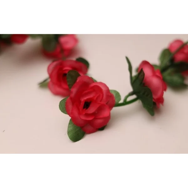 Artificial Darkpink Rose Vine Flowers Plants Artificial Flower Creeper Hanging Rose For Home Decoration (Color: DarkPink, Material: Silk Polyester)